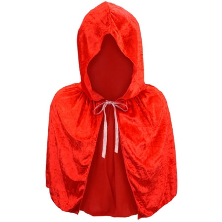 SeasonsTrading Adult Red Velvet Hooded Cape Capelet - Red Riding Hood Vampire Devil Princess Costume, Halloween, Cosplay, Christmas Party