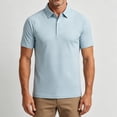 thumbnail image 5 of hoksml Men's Cooling Quick Dry Mesh Short Sleeve Collared Shirt 3 Button Placket Raglan Sleeve Breathable Golf Top for Business Daily Outdoor Travel, 5 of 9
