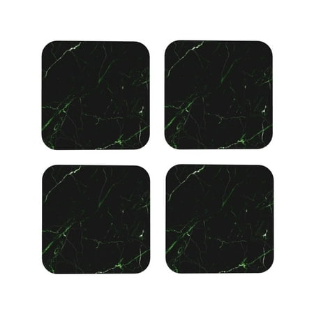

Vsdgher Black Marble Leather Coasters for Drinks Durable Drink Coasters 4 Set for Tabletop Protection Luxurious Home Décor and Housewarming Gift-Square