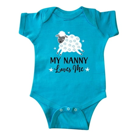 

Inktastic My Nanny Loves Me Baby Lamb Gift Baby Boy or Baby Girl Bodysuit