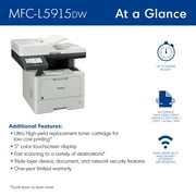 Brother MFC-L5915DW Business Monochrome Laser All-in-One Printer with Low-cost Printing, Wireless Networking and Duplex Print, Scan, and Copy