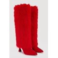 thumbnail image 2 of Women's Faux Fur Pointed Toe Spool Heel Boots, 2 of 6