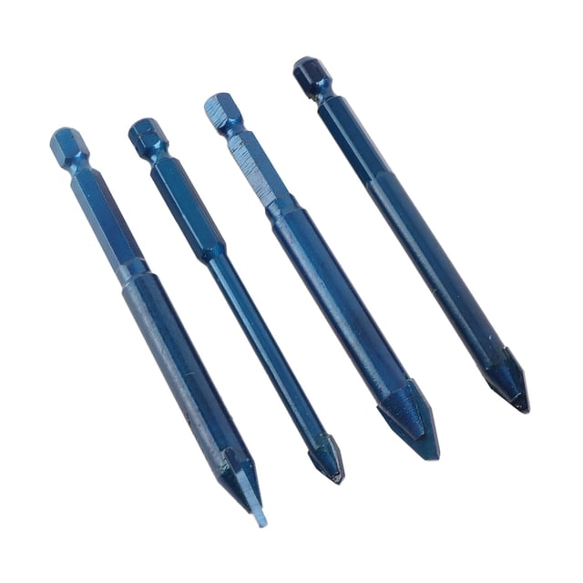 Concreto 4pcs taladro de taladro cabeza torcida sin desplisamiento de 6.35 mm hex swank amplio