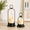 Black, variant on Induslyfe Hurricane Candle Holder Set of 2 with Glass Dome ,LED Timer Candles, Metal Lantern Decor for Indoor Outdoor Table Centerpiece, Black, 12” & 7.5”