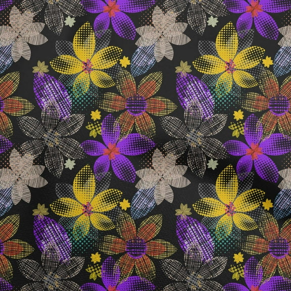 oneOone Polyester Spandex Yellow Fabric Texture Floral Craft Projects Decor Fabric Printed By The Yard 56 Inch Wide