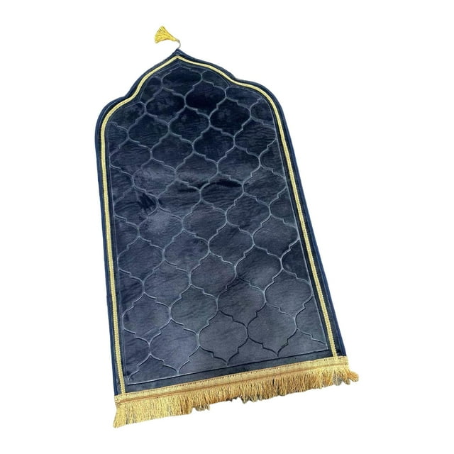 Luzkey Islamic Muslim Prayer Rug Ramadan Gifts Flannel Decoration Prayer Carpet Mat blue