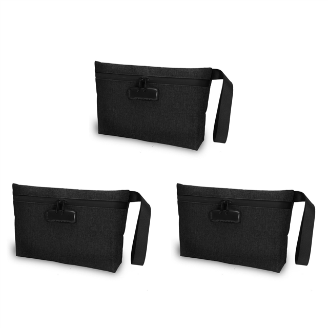 3X Money Bag with Lock, Lockable Cash Bag, Waterproof Bank Bag with Zipper and Lock for Cash, Cell Phone B