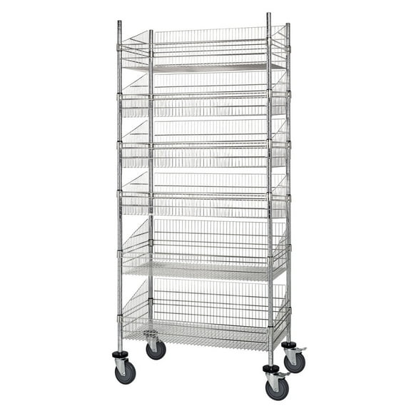 24" Deep x 24" Wide x 60" High 6 Tier Mobile Deep Basket Unit