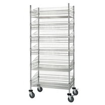 24" Deep x 24" Wide x 60" High 6 Tier Mobile Deep Basket Unit