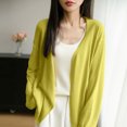 thumbnail image 2 of Fgnfyis Longs Cardigans pour Femmes Col en V Manches Longues Cardigan en Tricot Léger Coupe Ample Manteau pour Style Polyvalent Jaune G, 2 of 8