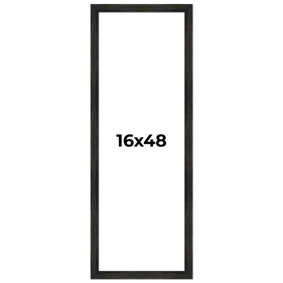 16x48 Frame Black Rustic Barnwood Solid Wood Picture Frame | 1.5 Inch Moulding Width | Includes UV