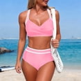 thumbnail image 4 of Swimsuit Bikini, Two Piece Swimsuit, Womens Bikini Swimsuits, 2 Piece Bathing Suits for Women, Women's High Waisted Two Piece Swimsuits Bikini Sets As Bathing Suits, Pink S, 4 of 5