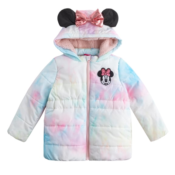Chaqueta acolchada Disney Minnie Mouse para niñas, teñida anudada, 3T