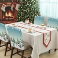 thumbnail image 4 of Christmas Chair Covers Set of 4 Snowman Christmas Tree Forest Winter Snow Teal Ombre Chair Back Covers Stretch Removable Washable Slipcovers Protector for Dining Room Kitchen Party Decor, 4 of 5
