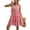 Burnt Coral, variant on Women's Plaid Round Neck Sleeveless Mini Dress featuring a classic check pattern and 100% Polyester fabric for daily