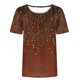 thumbnail image 4 of Blusas para las Mujeres Casual Impreso Cuello Redondo Manga Corta Camiseta Top, Tops Cortos para las Mujeres Primavera Verano, 4 of 8