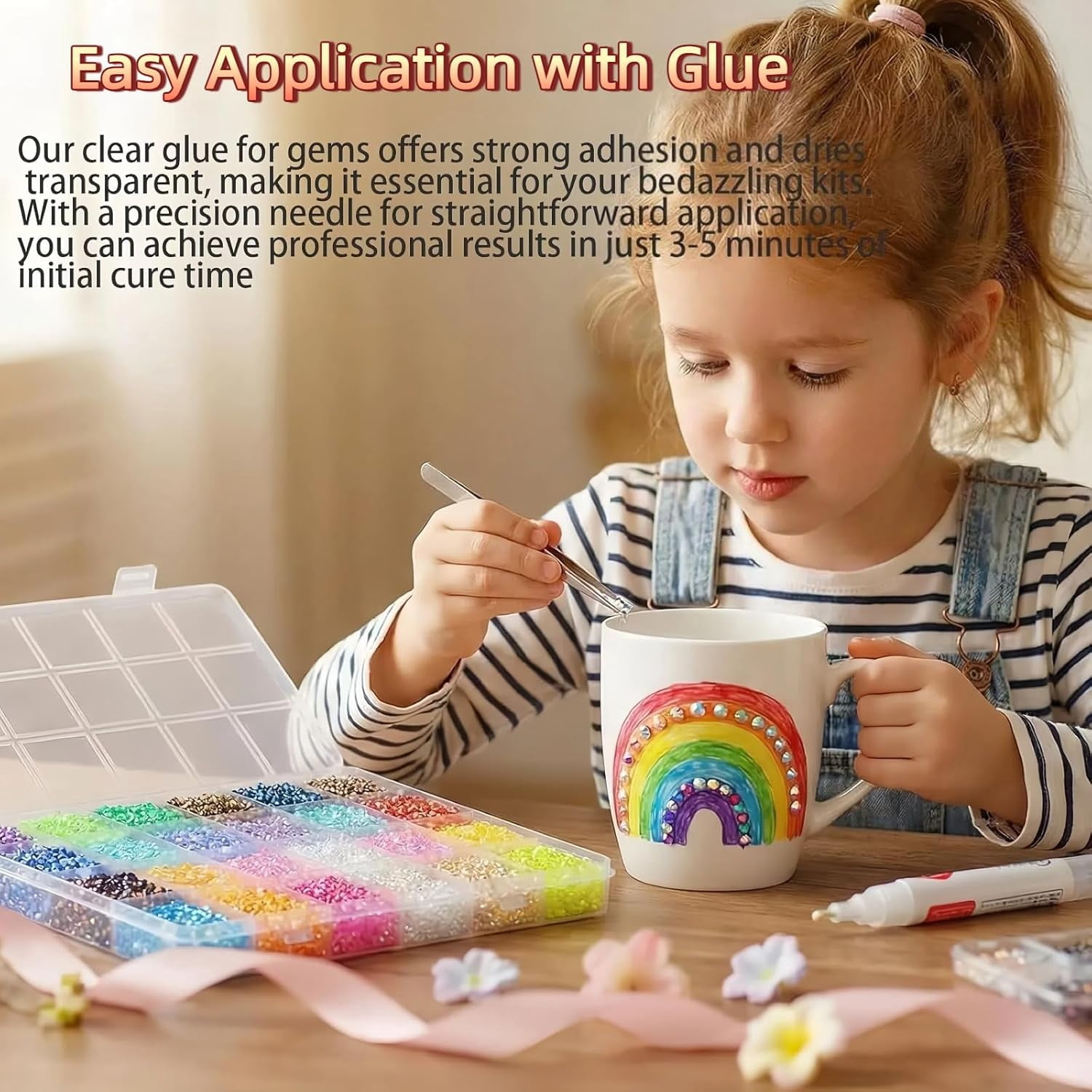 40 Color DIY Resin Rhinestone Kit 32000 Pcs 2-3mm Multicolor Book Bedazzling Kit for Diamond Painting, Clothes, Cup, Shoes, Nails & Craft Projects