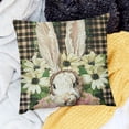 thumbnail image 2 of BCIIG Easter Pillow Covers   Bunny Ears Throw Pillow Covers Rabbit Ears with Flowers Pillow Case Black Plaid Cushion Case for Easter Home Decor Couch Sofa 24x24in, 2 of 5