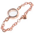 thumbnail image 5 of KAKOWELY Pulsera de medallón de cristal magnético con memoria viviente para regalar con dijes flotantes (oro rosa), 5 of 5