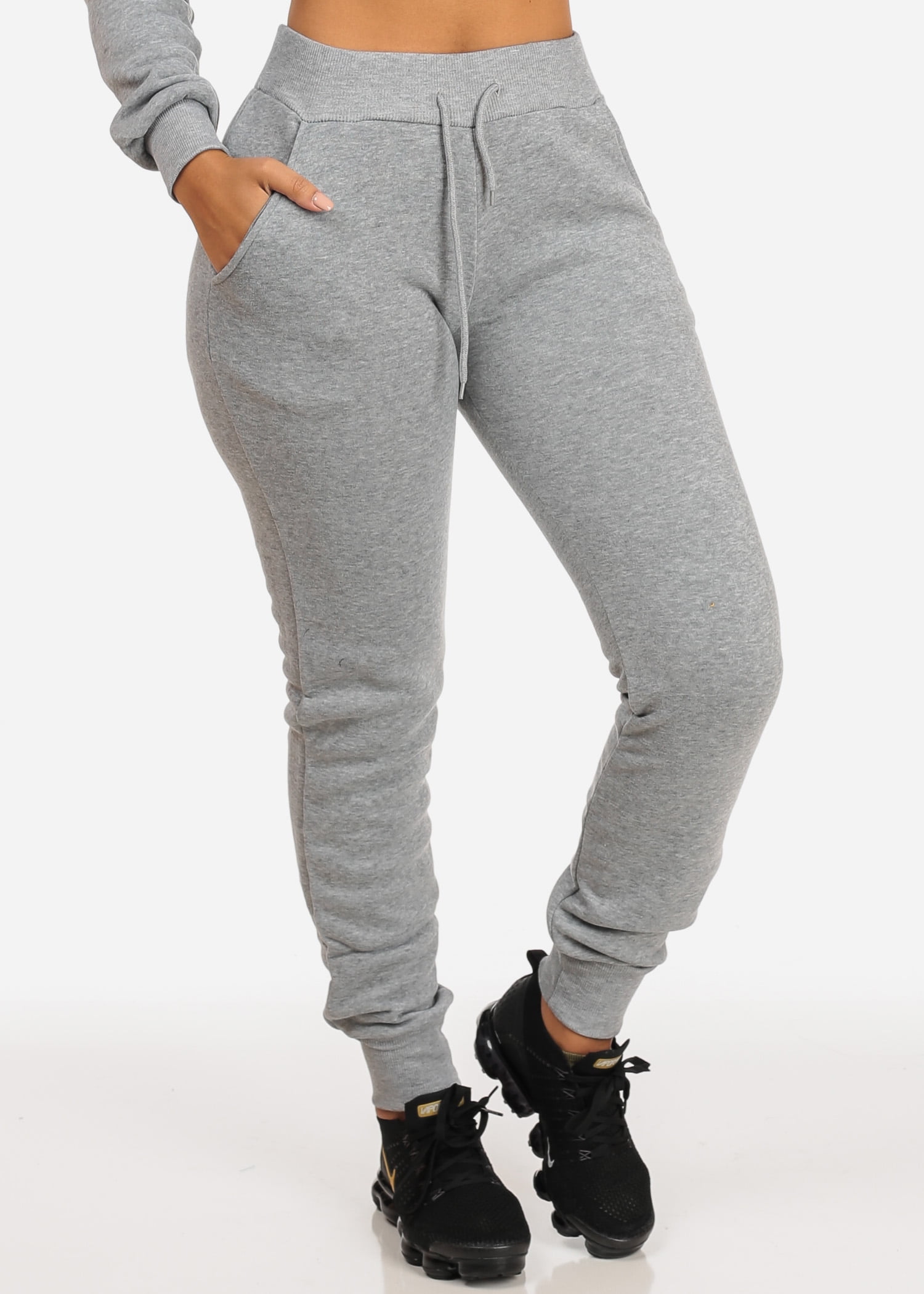 high waisted drawstring joggers