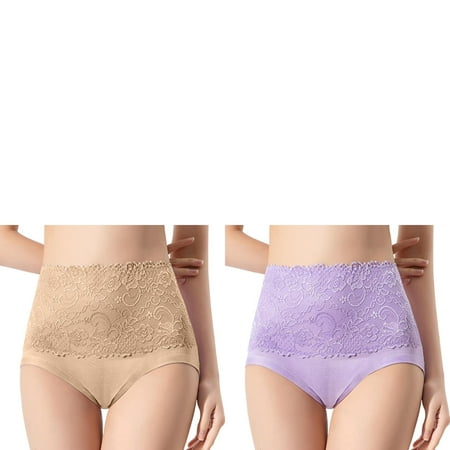 Wijhcboe 2 Pack Plus Silk Thong plus Size High Waist Striped Cotton Panties Size 9 Tangas No Show Bikini Underwear for Leggings Custom Thongs Women Underwear Panties Cotton Glow in The Dark Underwea