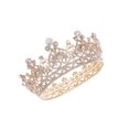 thumbnail image 1 of Minnieouse de reina de cristal redonda de Color dorado, nupcial de diamantes de imitación, joyería para el cabello de boda para Cuidado del cabello dorado, 1 of 6