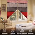 thumbnail image 5 of Swag Curtains Valances for Windows, Farmhouse Rustic Wood Texture Short Kitchen Window Curtains Over Sink, Red Brown Cafe Curtains Panel Set Of 2,Rod Pocket, 36 Inches Length, 5 of 8