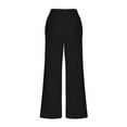 thumbnail image 5 of TMOYZQ Wide Leg Pants for Women Button Up High Waisted Business Work Pants Straight Leg Baggy Palazzo Pants Casual Loose Trousers with Pockets, 5 of 5