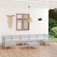 thumbnail image 1 of vidaXL 8 Piece Garden Lounge Set White Solid Wood Pine, 1 of 5