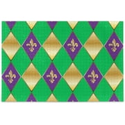 GZHJMY Mardi Gras Carnival Pattern with Fleur De Lis Royal Festival Masquerade Vintage Ornament Jigsaw Puzzles 500 Pieces Puzzle for Adults Kids DIY Gift