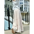 thumbnail image 5 of Suagox Women Long Skirt, Elegant Low Waisted Skirt Pleated Solid Flowy Summer Skirt for Casual Daily, 5 of 10