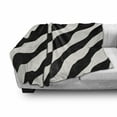 thumbnail image 3 of Stripe Soft Flannel Fleece Blanket, Retro Art Inspired Monochromatic Illustration with Wavy Lines Pattern, Cozy Plush for Indoor and Outdoor Use, 60" x 80", Charcoal Grey and Ivory, by Ambesonne, 3 of 6