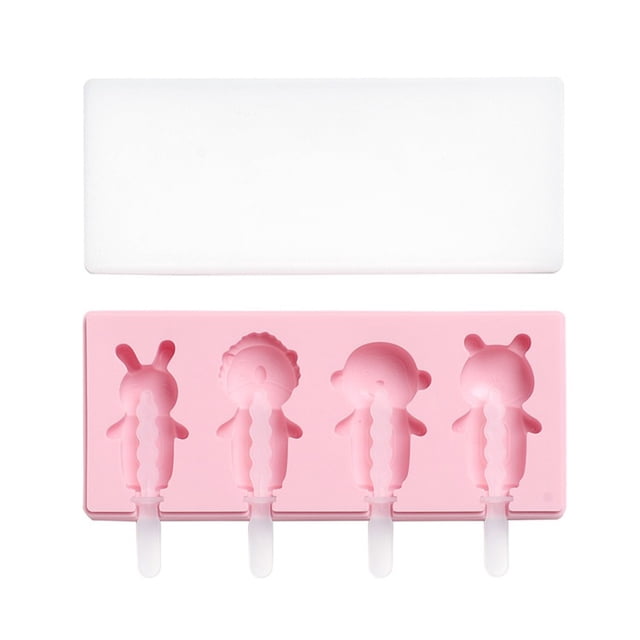 Molde de paletas de helado de silicona hecho a mano con tapa, divertido fabricante de helados DIY for niños