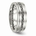 thumbnail image 4 of Stainless Steel Brushed and Polished Twisted 7.00mm Band Size: 8; for Adults and Teens; for Women and Men, 4 of 6