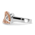 thumbnail image 4 of Sterling Silver & Rose-tone Vermeil Polished Pink CZ Heart Ring, 4 of 5