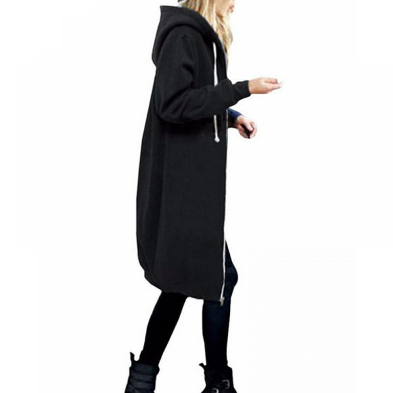 Black longline hoodie ladies new arrivals