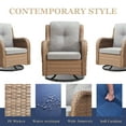 thumbnail image 6 of Gymojoy 3 Pieces Outdoor Wicker Swivel Rocker Patio Set,Patio Conversation Set, Swivel Rocking Chairs Set with Side Table( Yellow Wicker/Beige Cushion), 6 of 8