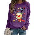 thumbnail image 2 of Womens Casual Long Sleeve Graphic Tee Shirts Crew Neck Sweatshirts Pullover Tops For Women, 2 of 7
