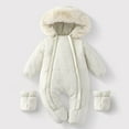 thumbnail image 3 of FUZHIQ Newborn Snowsuit Outerwear Romper Coat Warm Infant Jacket Snowsuit Hooded Jumpsuit Girls Coat jacket for 3-6 Months, 3 of 4