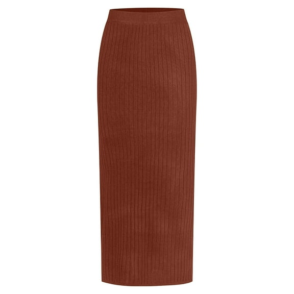 Sngxgn Women's Basic High Waisted Pencil Short Skirt(Khaki,One Size)