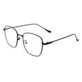 thumbnail image 2 of Blue Light Filtering Lens Eyeglasses Classy Square Metal Frame Clear Lens Black, 2 of 4