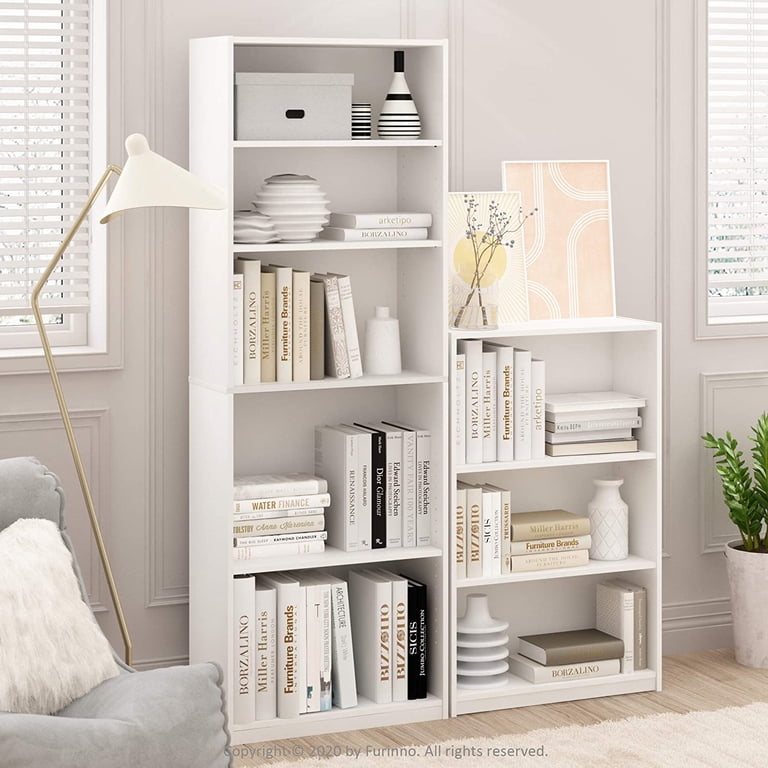 Furinno JAYA Simple Home 3-Shelf Bookcase, White - Walmart.com