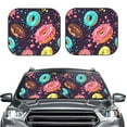 thumbnail image 2 of Kll Donuts1 Windshield Sun Shade 2-Piece Foldable Car Front Window Sunshade For Most Sedans Suv Truck - Auto Sun Blocker Visor Protector Blocks Max Uv Rays - Large, 2 of 7