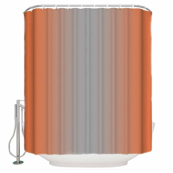 Fabric Shower Curtain Ombre Abstract Gradient Orange and Gray Shower Curtains with 12 Hooks Waterproof Machine Washable Bath Curtains for Bathroom, 36 x 72in