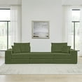 thumbnail image 5 of SEENYOO 79.5" Cloud Couch, Sofas for Living Room, Modular L-Shaped Sectional Sofa, Modern Upholstered with Removable Ottoman, Deep Seat Sleeper and Throw Pillows, No Assembly, Green, 5 of 9