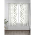thumbnail image 2 of Sheer Curtains 63 Inch Length 2 Panels Set for Bedroom, Boho Sage Green Geometric Semi Sheer Curtains for Windows, Vintage Southwestern Stripes Voile Window Treatments Rod Pocket Curtain, 2 of 7
