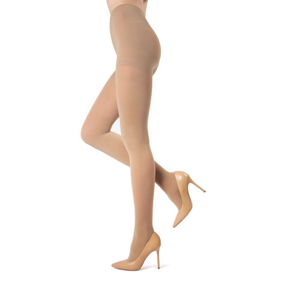 Women's Melas Microfiber Opaque Control Top Tights Color: Naturel Size: X LARGE