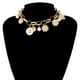 thumbnail image 2 of Collar De Cadena De Eslabones De , Gargantillas De Disfraz De Rapero Dorado Con Borlas, Monedas, Joyería, Collar De Rapero, De 12,2 Yinane collar de cadena de oro de las mujeres, 2 of 8