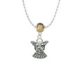 thumbnail image 2 of Delight Jewelry Silvertone Antiqued Angel with Bow & Crystal Mia Monkey Charm Necklace, 2 of 4