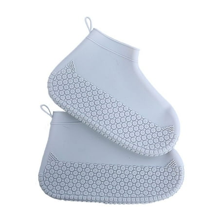 

Durable Soft Elastic Outdoor Accessories Wear-Resistant Rain Boots Sleeve Rainproof Shoe Cover Silicone Overshoes Waterproof Shoes Protectors LIGHT GREY L